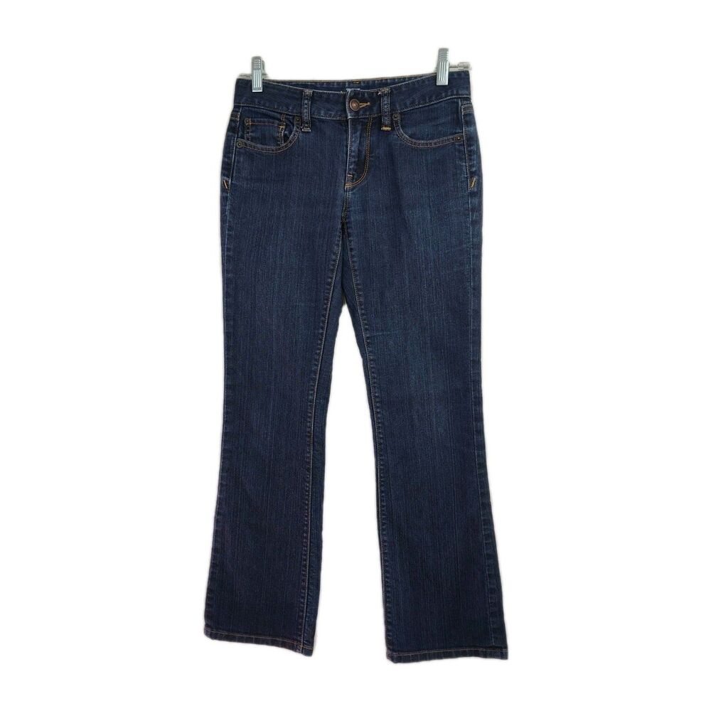 Ann Taylor Loft Curvy Bootcut Jeans Women's‎ Size 00P Dark Blue Low Rise